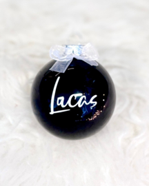 Gepersonaliseerde Zwarte Kerstbal – 7 cm