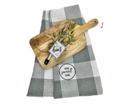 Cadeaupakket - Theedoek Home Sweet Home, Snijplank & Garde