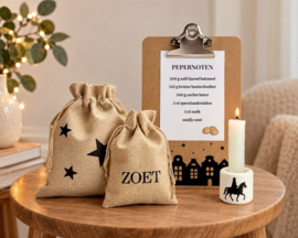Sinterklaas decoratieset met zakjes, klembord & kandelaar