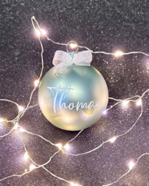 Gepersonaliseerde Groene Kerstbal – 7 cm