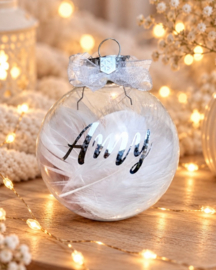 Transparante Glazen Kerstbal met Naam (7 cm)