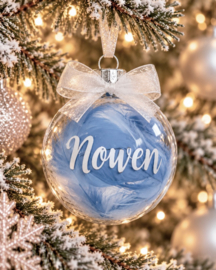 Transparante Glazen Kerstbal met Naam (7 cm)
