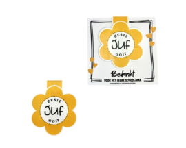 Magnetische boekenlegger “beste juf ooit” – juf bedankje cadeau