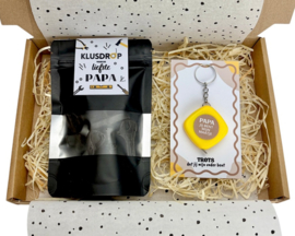Vaderdag cadeau brievenbus – Klusdrop & sleutelhanger rolband – cadeau papa