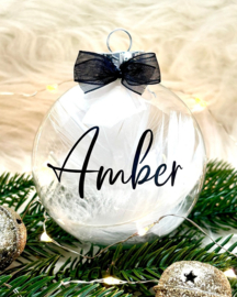 Grote Gepersonaliseerde Glazen Kerstbal met Naam (8 cm)