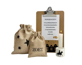 Sinterklaas decoratieset met zakjes, klembord & kandelaar
