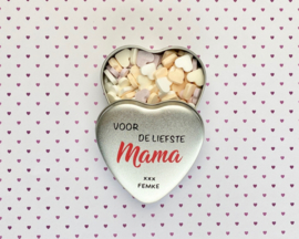 Moederdag Cadeau | Gepersonaliseerde snoepblikje ' Voor de liefste mama'