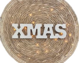 Houten Tekst "Xmas" – Decoratie in Twee Maten