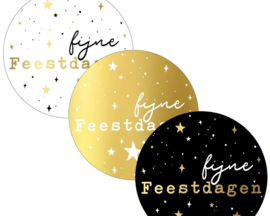 Kerst stickers | 'Fijne feestdagen' | 3-assorti