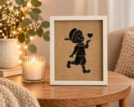 Sinterklaas poster – Piet met hartje | Jute poster