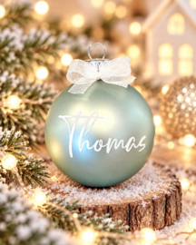 Gepersonaliseerde Groene Kerstbal (7 cm)
