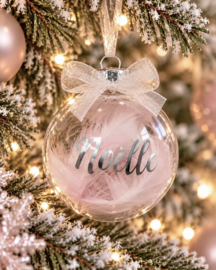 Transparante Glazen Kerstbal met Naam (7 cm)