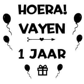 Verjaardag raamsticker - herbruikbaar 'Samantha'
