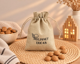 Pepernotenzakje met naam  "HULPPIET"- 20 cm x 15 cm