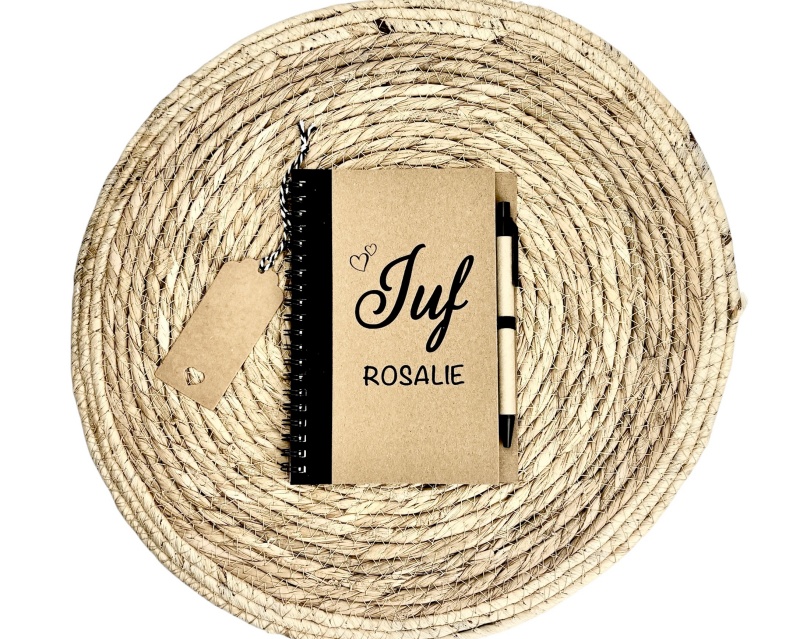Juf cadeau - Gepersonaliseerd notitieboek met pen