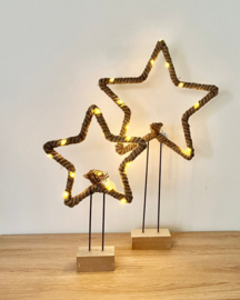 Jute kerstster met LED verlichting – 2 maten