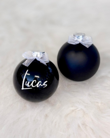Gepersonaliseerde Zwarte Kerstbal – 7 cm