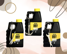 Bodywash in jerrycan – cadeau voor mannen | Met gereedschap sleutelhanger