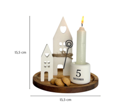 Sinterklaas decoratie met huisjes en kandelaar