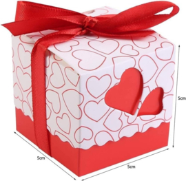 Geschenkdoosje | Hartjes | 5 x 5 x 5 cm