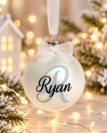 Gepersonaliseerde Glazen Kerstbal met Naam (7 cm)
