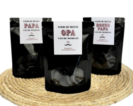 Zakje Drop “Voor de Beste Papa/Opa/Bonuspapa van de Wereld”