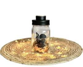 Sfeervolle Glazen Pot met Waxinelichthouder - Piet Silhouet