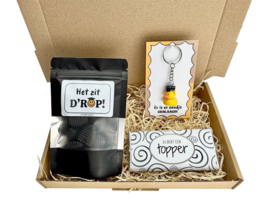 Geslaagd brievenbus cadeau – cadeauset met sleutelhanger, chocolade en drop