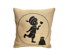 Sinterklaaskussen van jute 40 x 40 cm – Piet