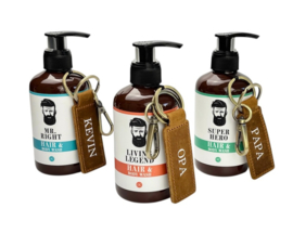 Hair & Body Wash voor hem + gepersonaliseerde sleutelhanger