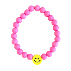 Smiley geel - Roze