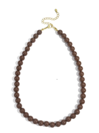Kralenketting - koffie bruin