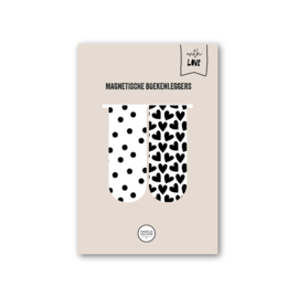 Magnetische boekenleggers | Hartjes en dots