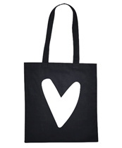 Canvas tas zwart met hart