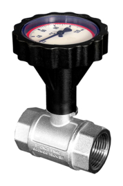 Kogel afsluiters cv - binnen x binnen - rode thermometer