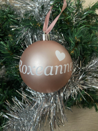 Roze kerstbal met naam