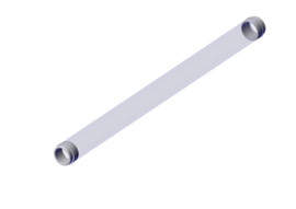 LAMPSHIELD, 46 1/4" X 1-5/8"OD T-12 WITH END CAPS