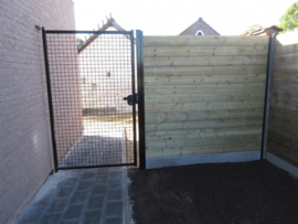 Poort met enkele vleugel, 1.50 meter breed, 2 meter hoog
