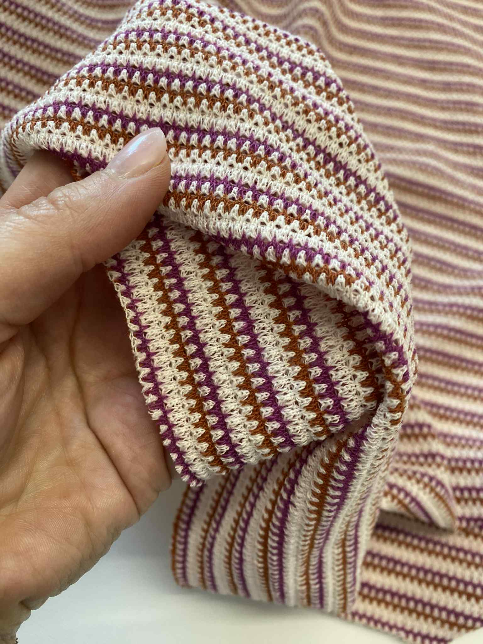 Rekbare comfy crocket - strepen - Fuchsia