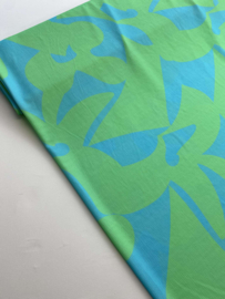 Soepelvallende stof - Turquoise Tropics -