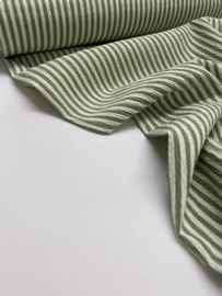 Soepelvallende Crinkle Stripe -  Groen/Wit