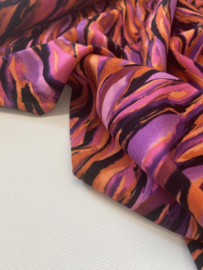 Viscose Twill - Waves - Magenta