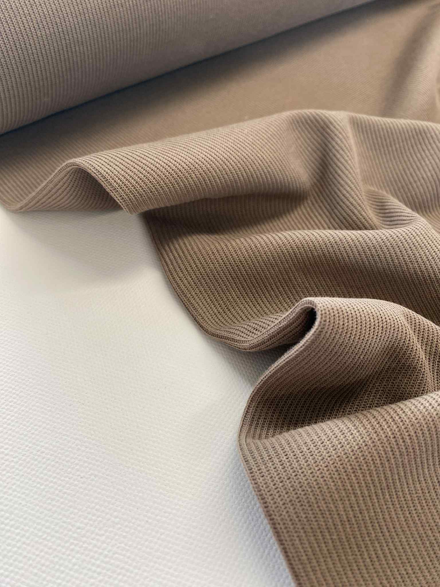 Katoenen Rib jersey -  Bruin