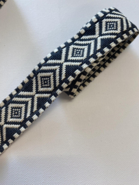 Tassenband - 20mm - black/white