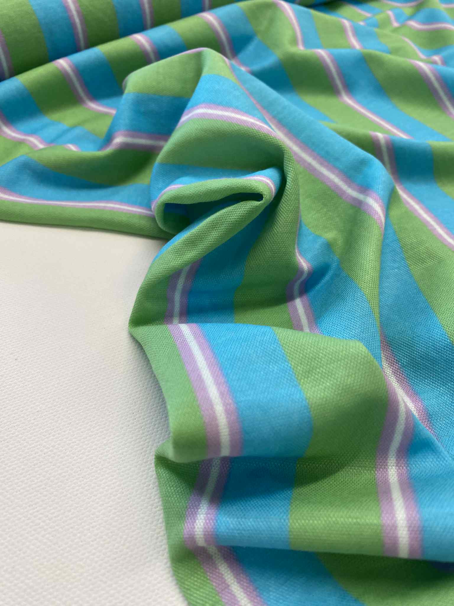 Viscose ecovero  - Bluegreen Stripes