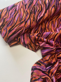 Viscose Twill - Waves - Magenta