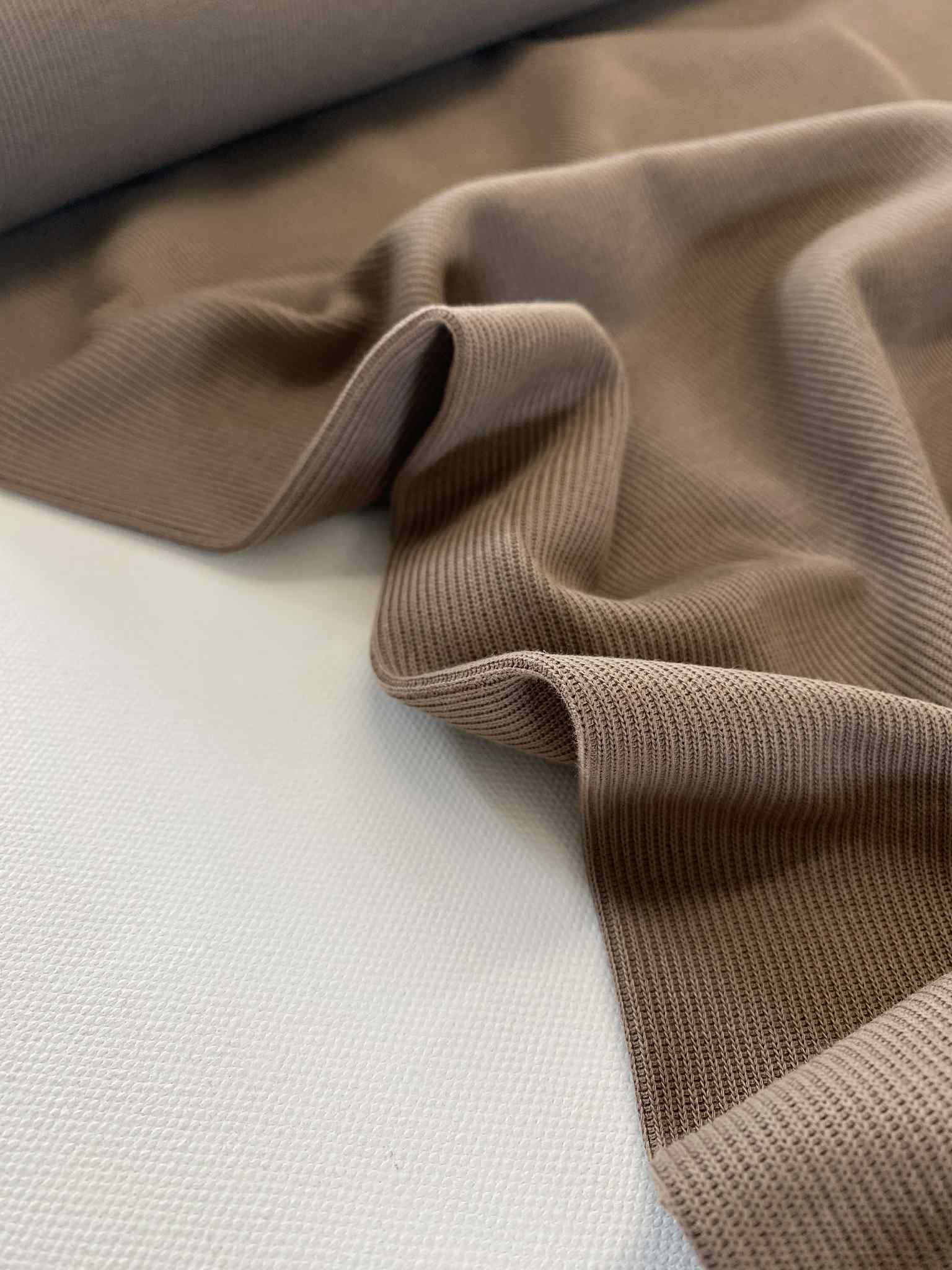 Katoenen Rib jersey -  Bruin