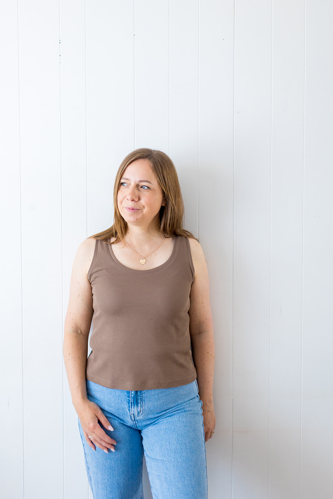 Katoenen Rib jersey -  Bruin