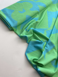 Soepelvallende stof - Turquoise Tropics -