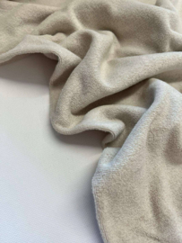 Rekbare Badstof - Beige - Coupon 50 cm
